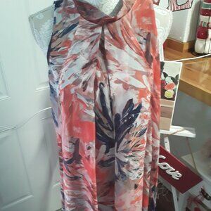 Signature by Robbie Bee floral scarf halter midi dress size 14